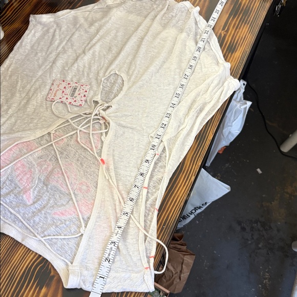 Free People Hummingbirds Neon Heart Linen Back Tie - Picture 9 of 9